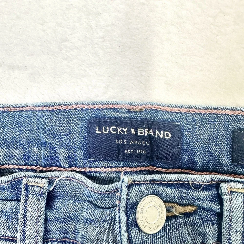 Lucky Brand Jeans Womens 4/27 Blue Fade Distressed Skinny‎ Stretch Ankle 25.5